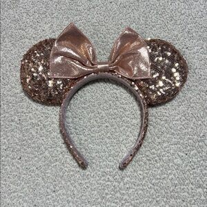 Disney Rose Gold Mickey Minnie Mouse Ears Headband Disneyland Sparkly Shiny Cute